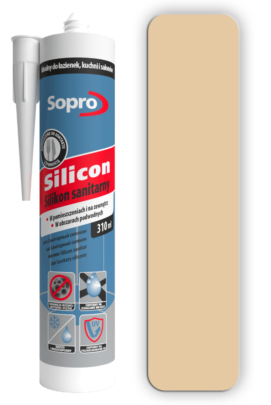 Silicone sanitaire Sopro Silicon «Anemon 35» – cartouche 310 ml