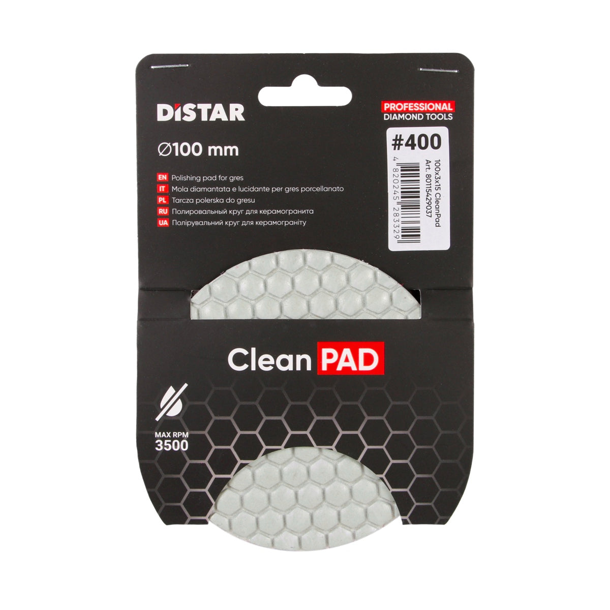 DISTAR CleanPad – Disque diamanté flexible pour ponçage et polissage – Ø 100 mm – Grain #50 à #400