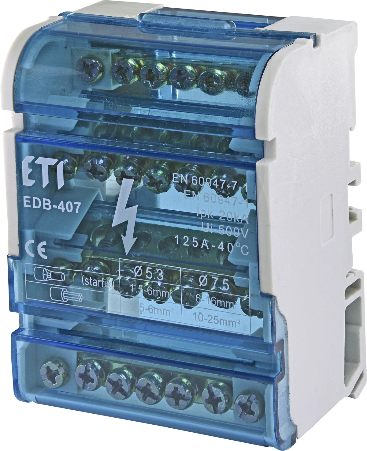 ETI - Bloc de distribution ETI 001102303 EDB-407 4p 3L+PE/N 125A