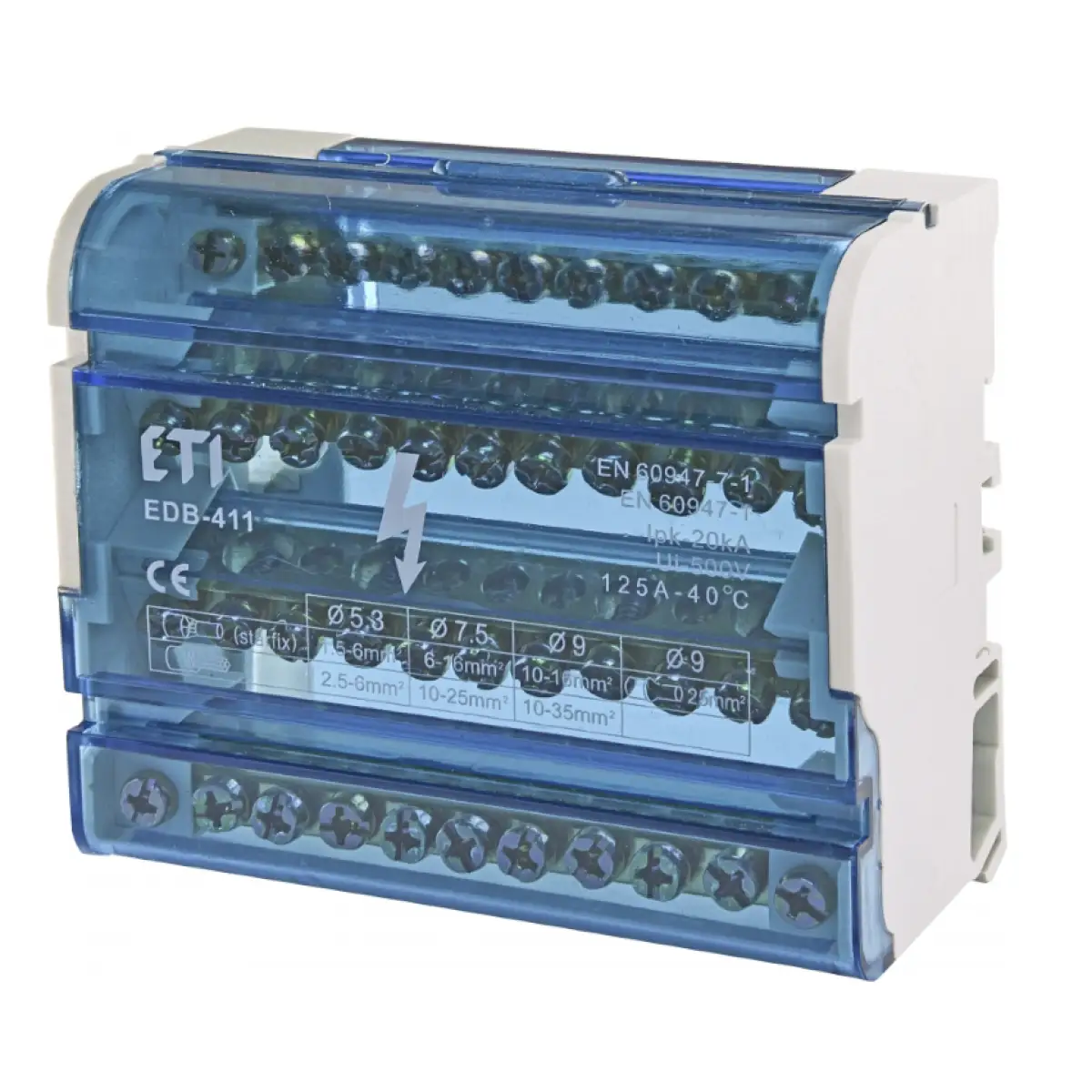 ETI - Bloc de distribution ETI 001102304 EDB-411 4p 3L+PE/N 125A