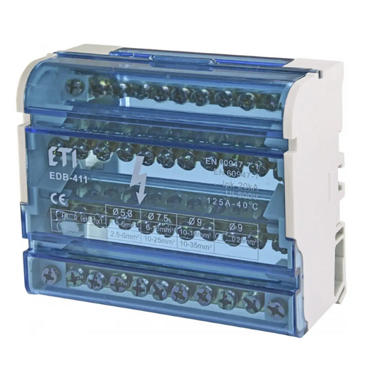 ETI - Bloc de distribution ETI 001102304 EDB-411 4p 3L+PE/N 125A