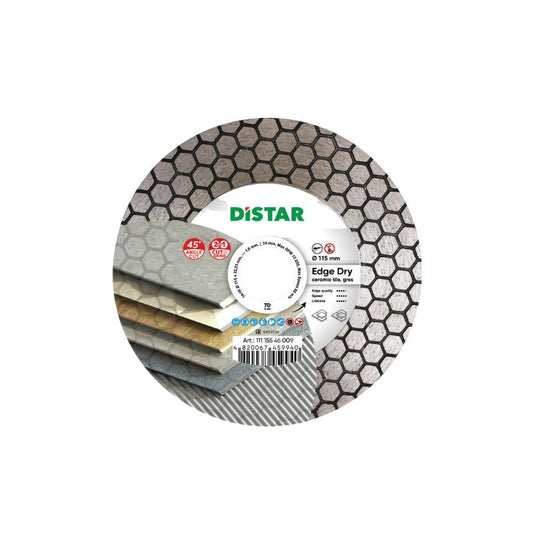 DISTAR Edge Dry – Disque diamanté pour coupe à 45° du carrelage et grès cérame – Ø 115 / 125 mm