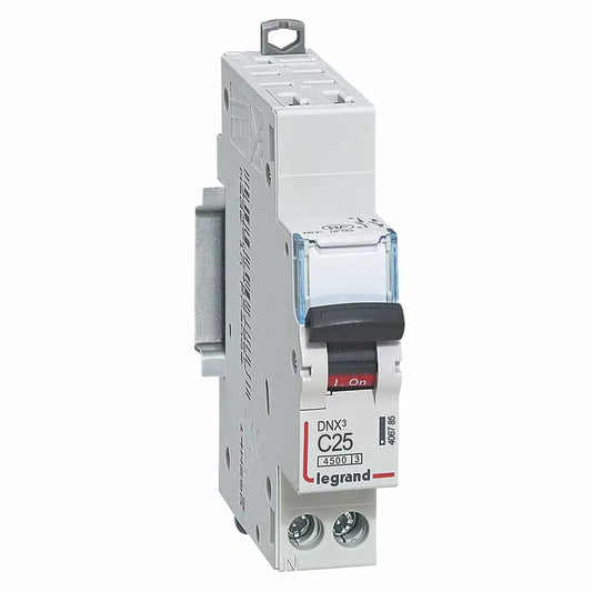 LEGRAND - Disjoncteur DNX3 4500 - vis/vis - U+N 230V~ 20A - 4,5kA - courbe C - 1