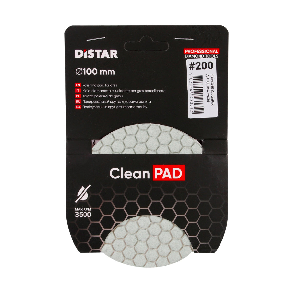 DISTAR CleanPad – Disque diamanté flexible pour ponçage et polissage – Ø 100 mm – Grain #50 à #400