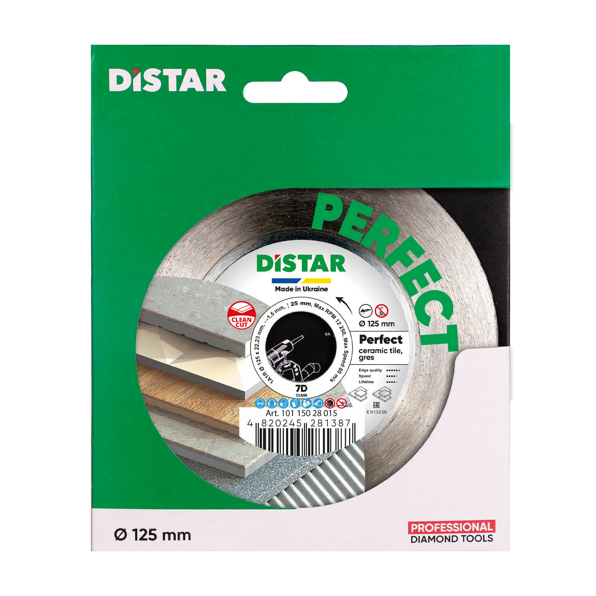 DISTAR Perfect – Disque diamanté haute précision pour carrelage et grès cérame – Ø 115 / 125 mm