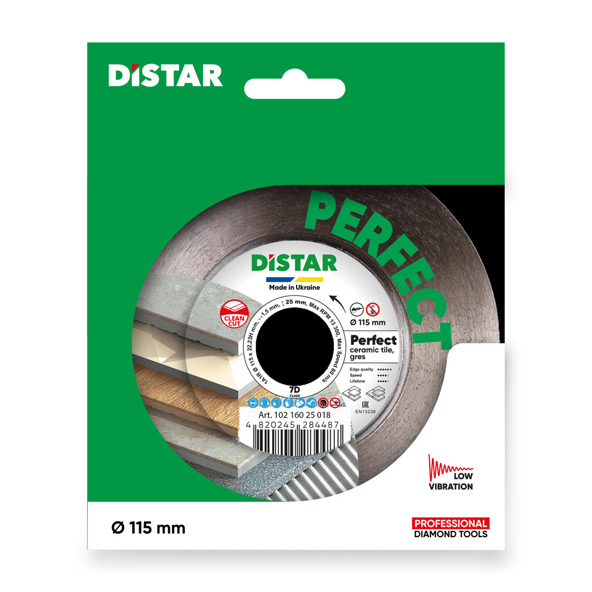 DISTAR Perfect – Disque diamanté haute précision pour carrelage et grès cérame – Ø 115 / 125 mm