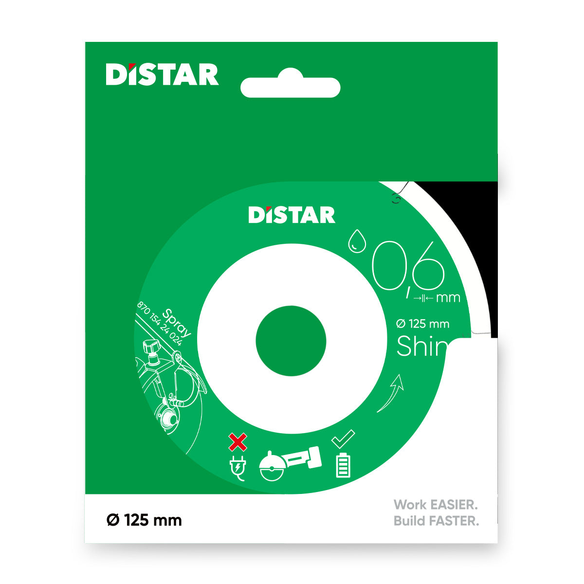DISTAR Shine – Disque diamanté ultra-fin pour carrelage et grès cérame – Ø 100 / 125 mm