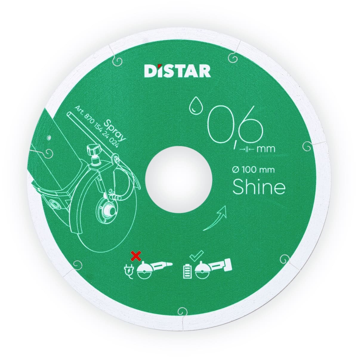DISTAR Shine – Disque diamanté ultra-fin pour carrelage et grès cérame – Ø 100 / 125 mm
