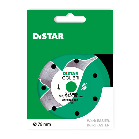 DISTAR Colibri – Disque diamanté ultra-fin pour carrelage et grès cérame – Ø 76 × 0,8 mm