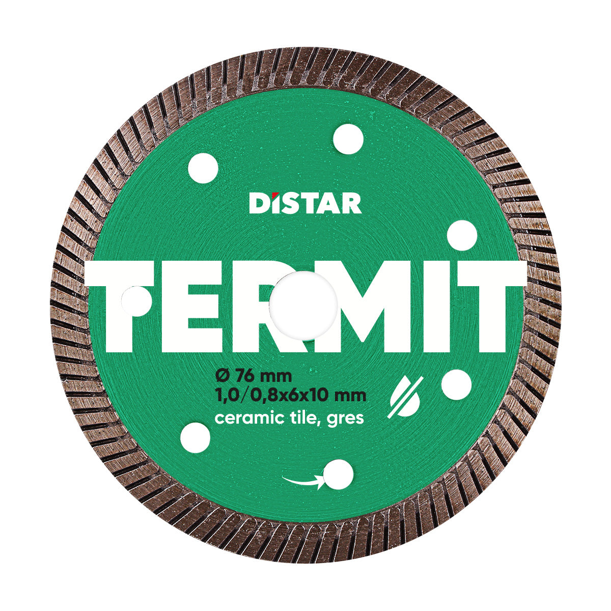 DISTAR Termit – Disque diamanté Turbo pour carrelage et grès cérame – Ø 76 × 1,0 mm – Alésage 10 mm
