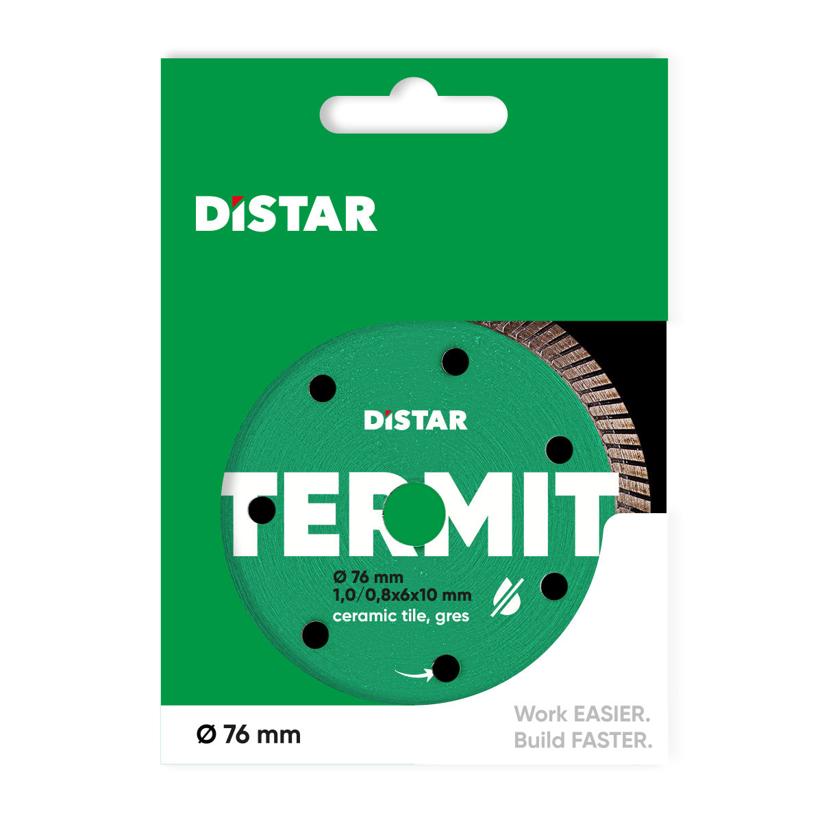 DISTAR Termit – Disque diamanté Turbo pour carrelage et grès cérame – Ø 76 × 1,0 mm – Alésage 10 mm