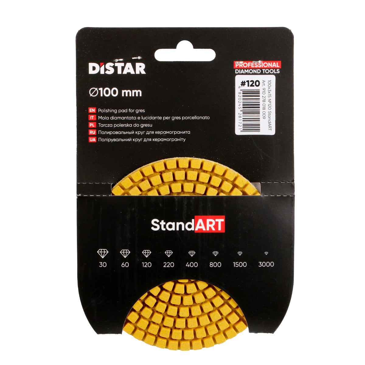 DISTAR StandART – Disque de ponçage flexible pour carrelage et grès cérame – Ø 100 mm