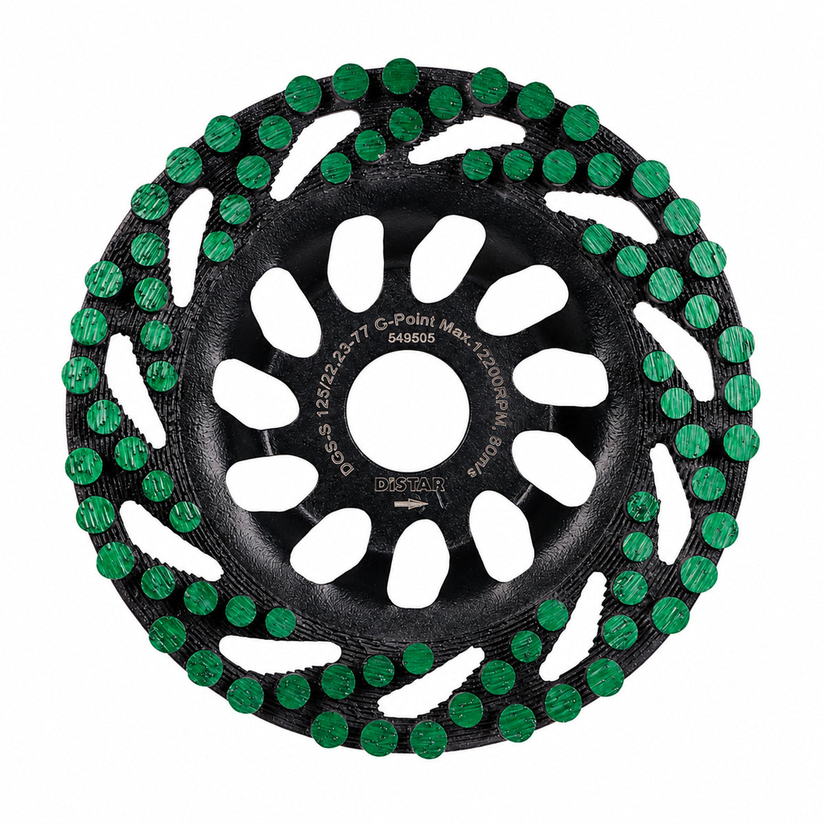 DISTAR Green Point – Meule diamantée légère 77 segments pour béton et revêtements – Ø 125 mm