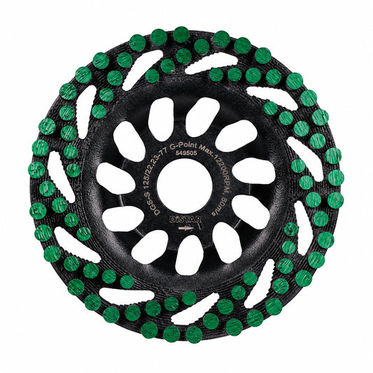 DISTAR Green Point – Meule diamantée légère 77 segments pour béton et revêtements – Ø 125 mm