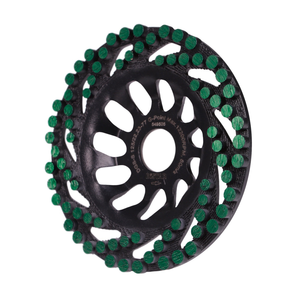 DISTAR Green Point – Meule diamantée légère 77 segments pour béton et revêtements – Ø 125 mm