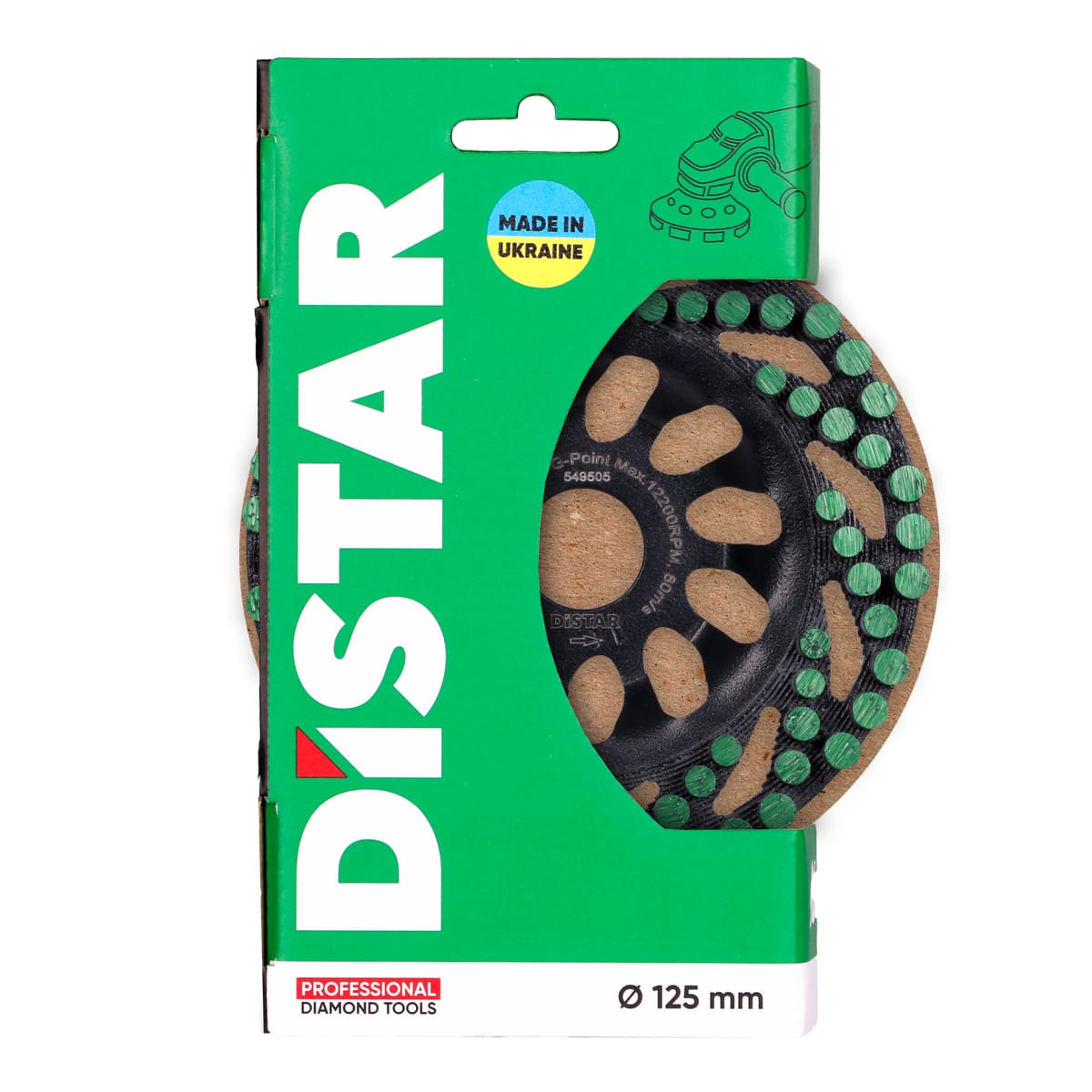 DISTAR Green Point – Meule diamantée légère 77 segments pour béton et revêtements – Ø 125 mm