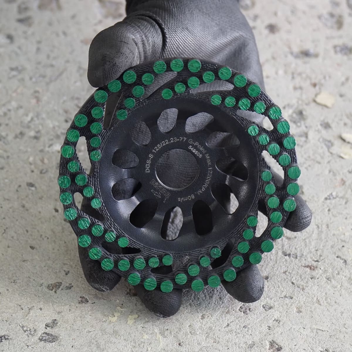 DISTAR Green Point – Meule diamantée légère 77 segments pour béton et revêtements – Ø 125 mm